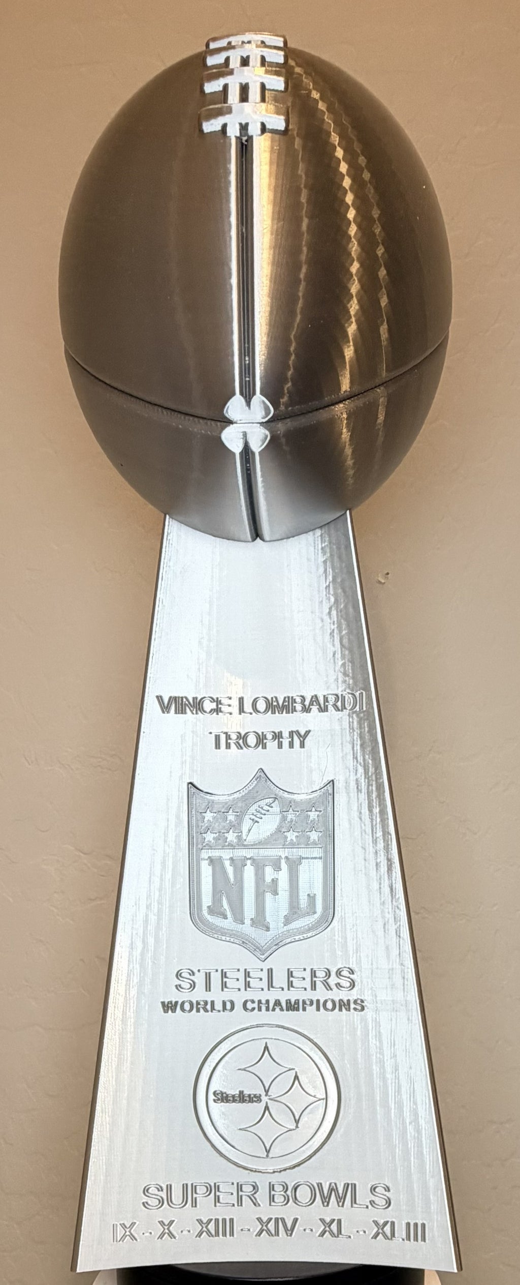 Custom 20 inch Lombardi Trophy Pittsburgh Steelers - ALL Superbowls
