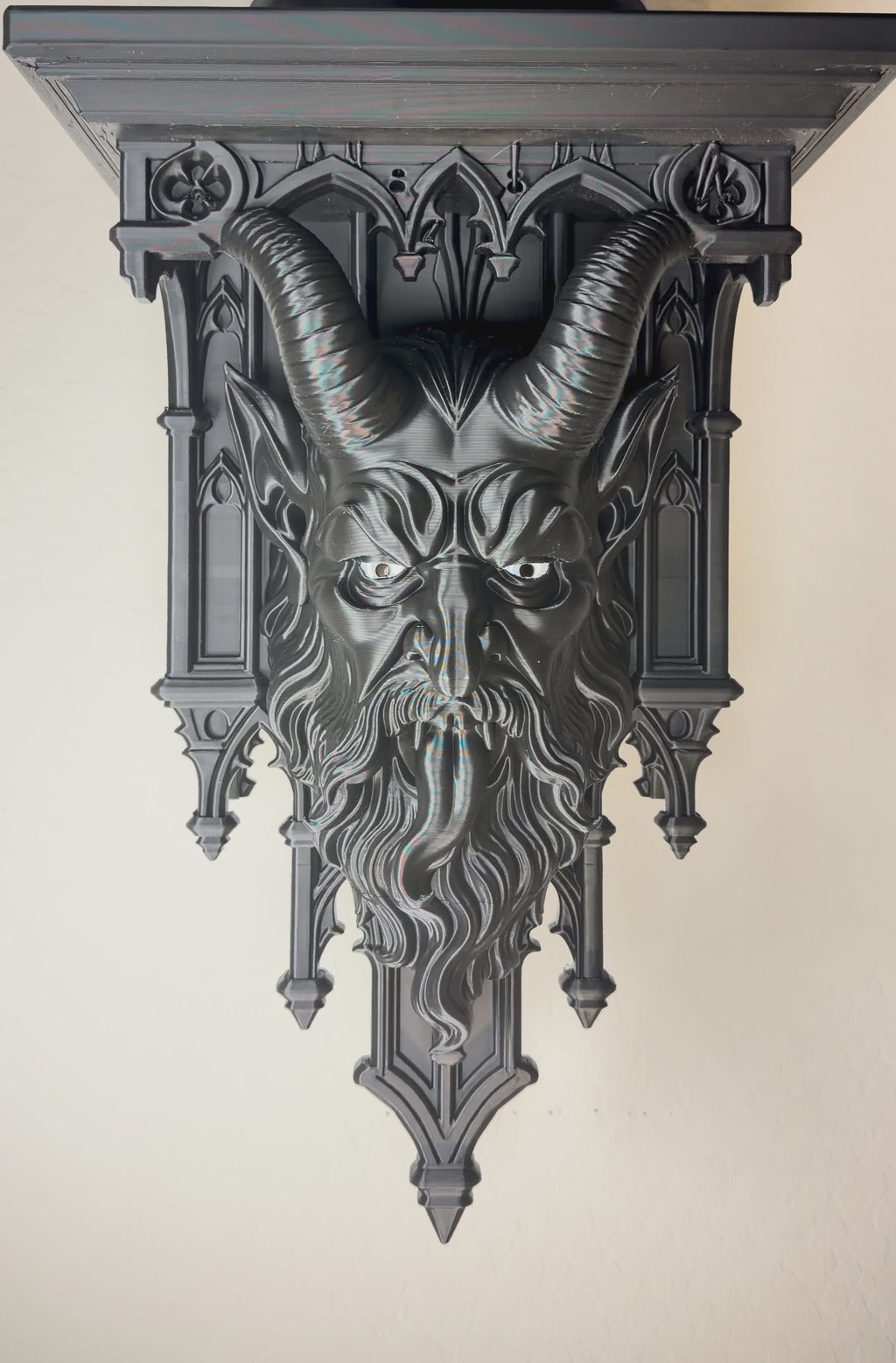 Horror Mythical Krampus 12" 8x6 Top Floating LED Capable Wall Shelf Collectible