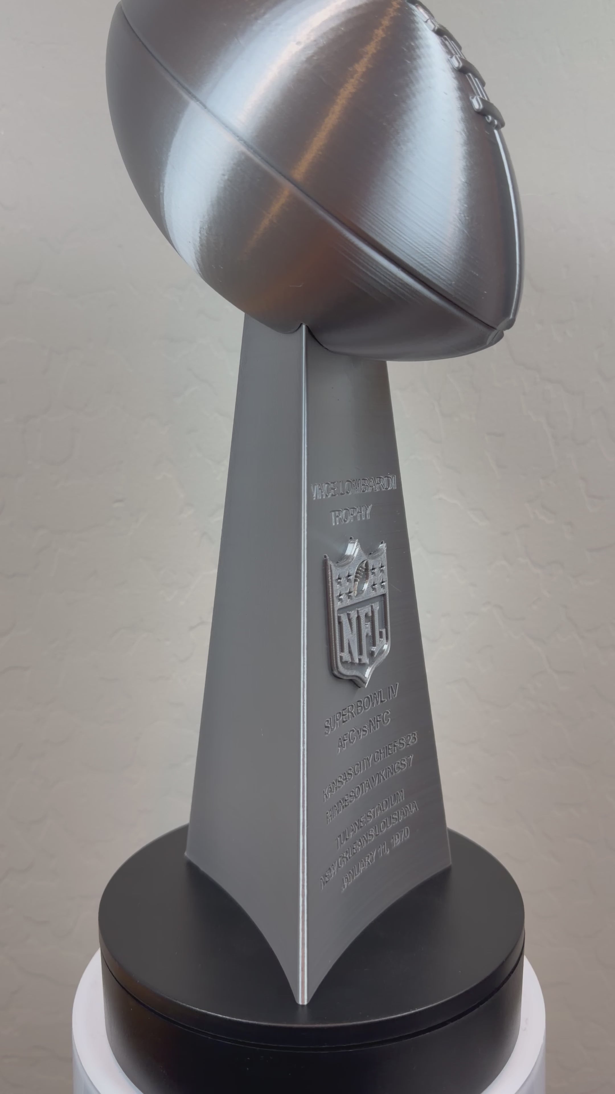 13 inch - Fully Customized Superbowl Vince Lombardi Trophy Like - ANY SB Game, Team, Year  ** FREE SHIPPING **