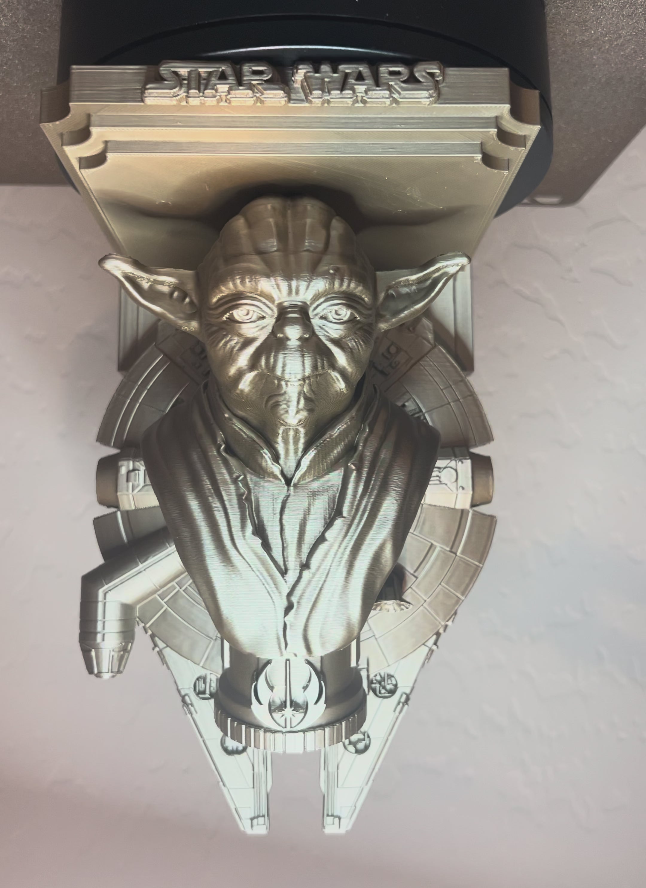 Star Wars - Yoda Millennium Falcon Like Floating Wall Shelf Decor Collectible - Multiple Colors
