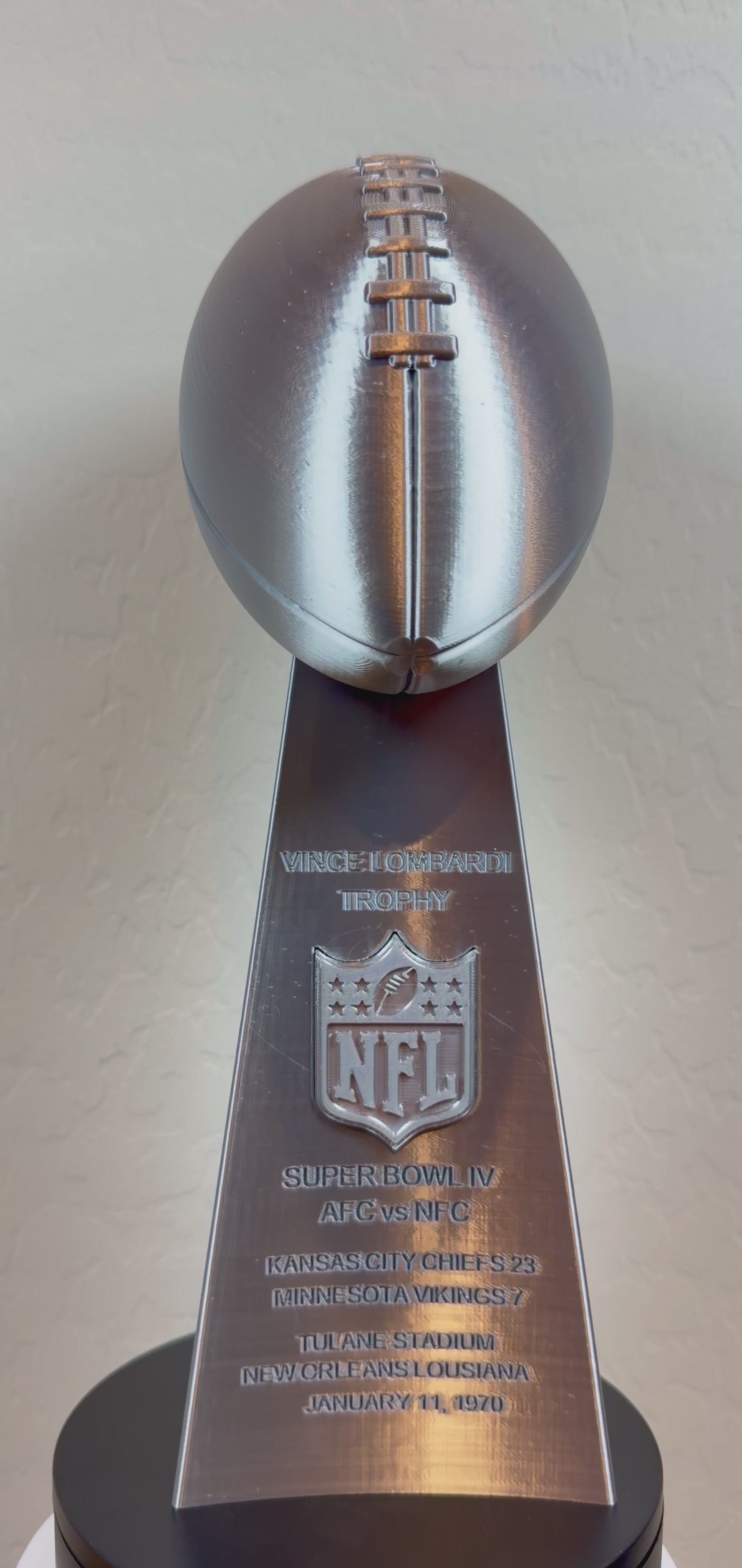 13 inch - Fully Customized Superbowl Vince Lombardi Trophy Like - ANY SB Game, Team, Year  ** FREE SHIPPING **