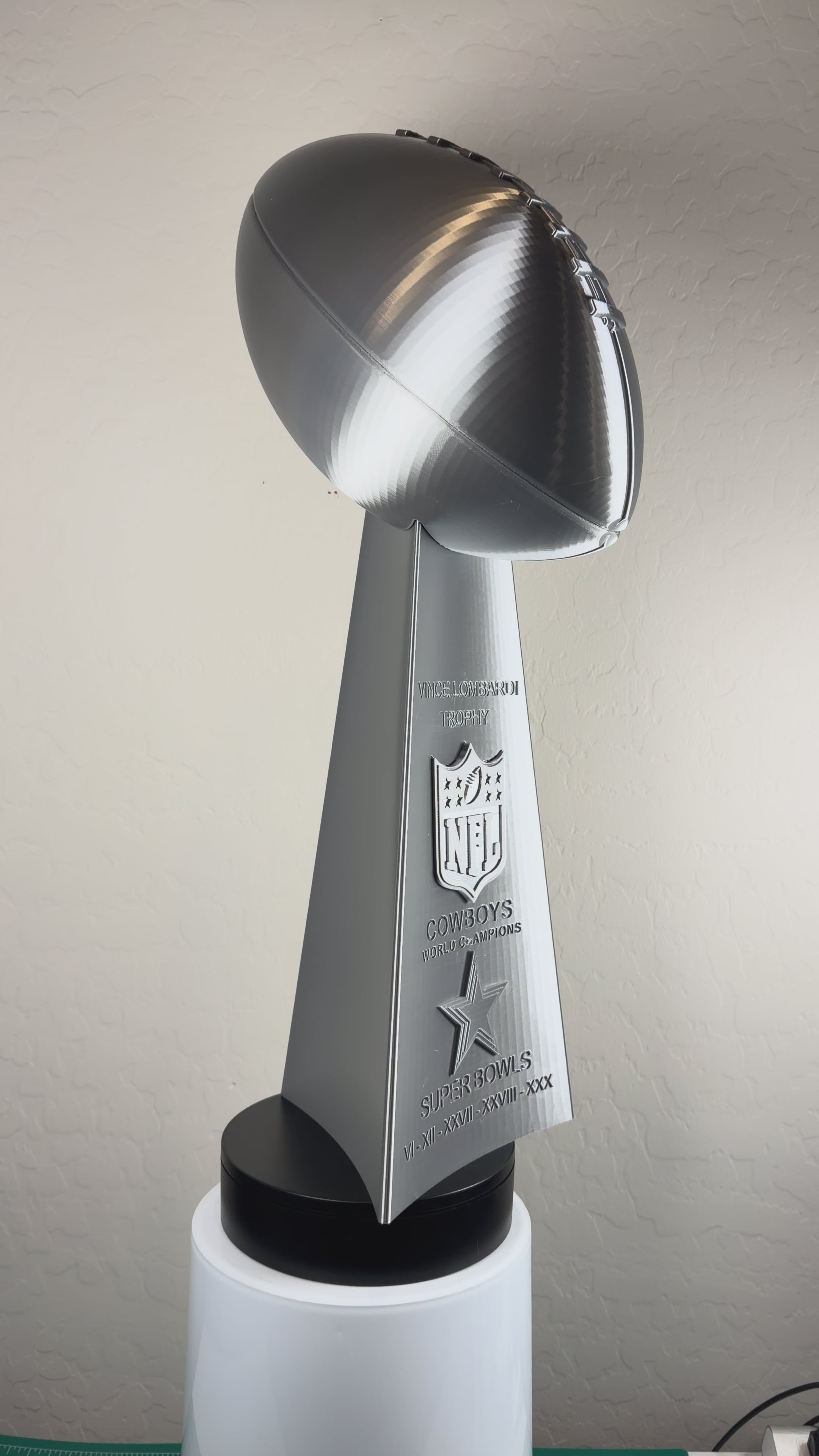 Custom 20 inch Lombardi Trophy Dallas Cowboys - ALL Superbowls