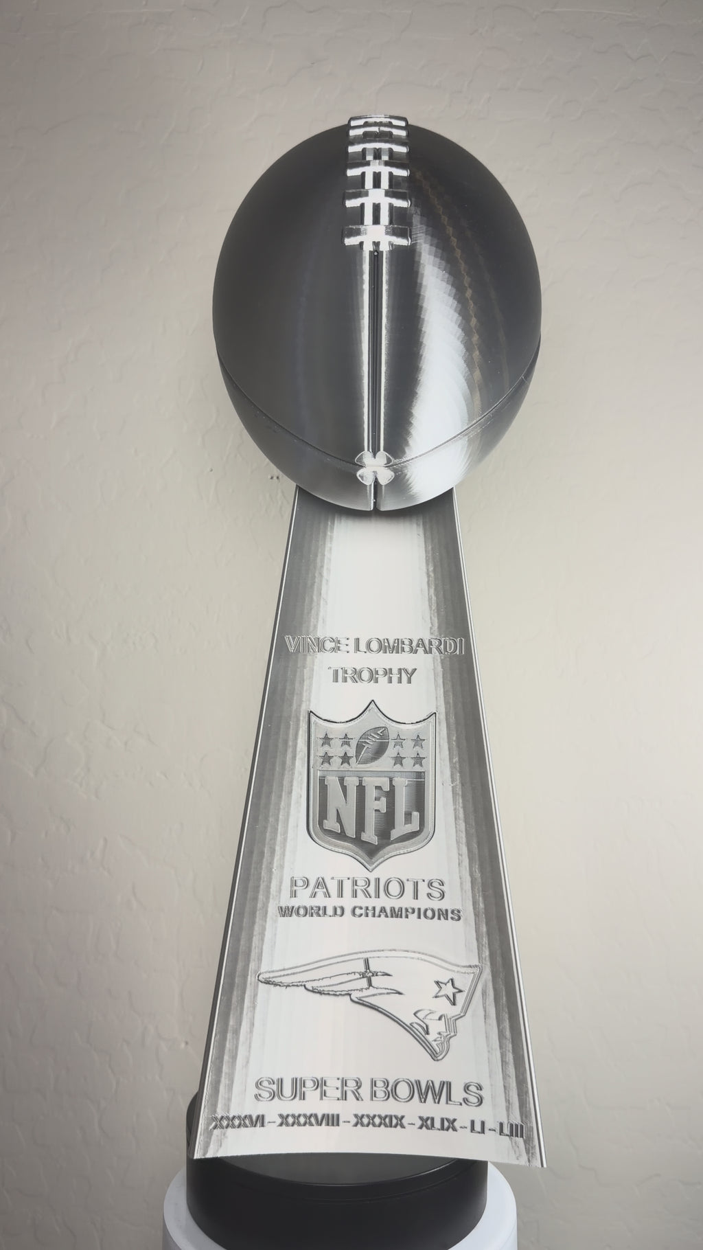 Custom 20 inch Lombardi Trophy New England Patriots - ALL Superbowls