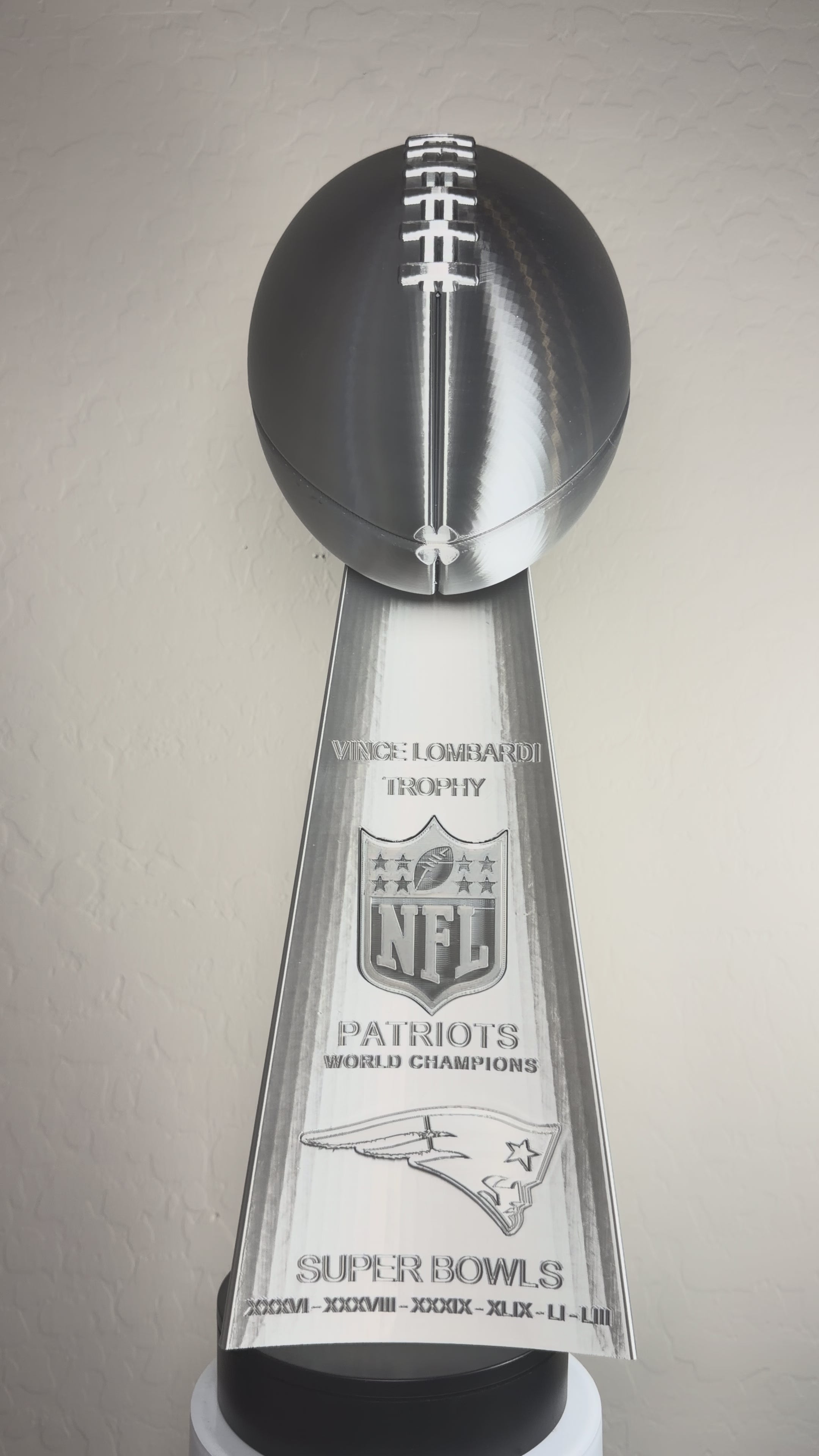 Custom 20 inch Lombardi Trophy New England Patriots - ALL Superbowls